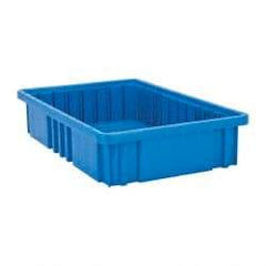 Quantum Storage - 75 Lb Load Capacity Blue Polypropylene Dividable Container - Stacking, 16-1/2" Long x 10.9" Wide x 3-1/2" High - All Tool & Supply