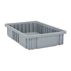 Quantum Storage - 75 Lb Load Capacity Gray Polypropylene Dividable Container - Stacking, 16-1/2" Long x 10.9" Wide x 3-1/2" High - All Tool & Supply