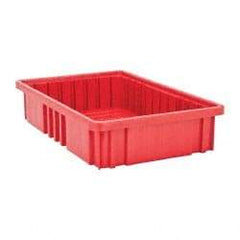 Quantum Storage - 75 Lb Load Capacity Red Polypropylene Dividable Container - Stacking, 16-1/2" Long x 10.9" Wide x 3-1/2" High - All Tool & Supply