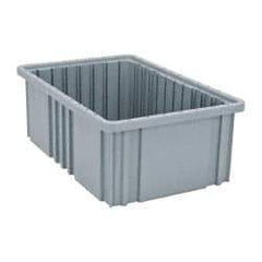 Quantum Storage - 75 Lb Load Capacity Gray Polypropylene Dividable Container - Stacking, 16-1/2" Long x 10.9" Wide x 6" High - All Tool & Supply