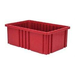 Quantum Storage - 75 Lb Load Capacity Red Polypropylene Dividable Container - Stacking, 16-1/2" Long x 10.9" Wide x 6" High - All Tool & Supply