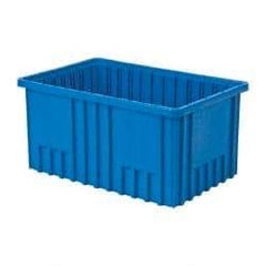 Quantum Storage - 75 Lb Load Capacity Blue Polypropylene Dividable Container - Stacking, 16-1/2" Long x 10.9" Wide x 8" High - All Tool & Supply