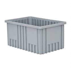 Quantum Storage - 75 Lb Load Capacity Gray Polypropylene Dividable Container - Stacking, 16-1/2" Long x 10.9" Wide x 8" High - All Tool & Supply