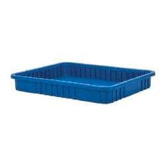 Quantum Storage - 100 Lb Load Capacity Blue Polypropylene Dividable Container - Stacking, 22-1/2" Long x 17-1/2" Wide x 3" High - All Tool & Supply