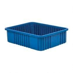 Quantum Storage - 100 Lb Load Capacity Blue Polypropylene Dividable Container - Stacking, 22-1/2" Long x 17-1/2" Wide x 6" High - All Tool & Supply