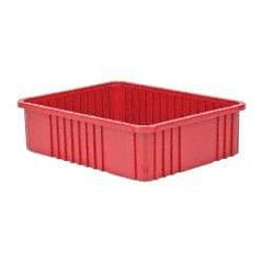 Quantum Storage - 100 Lb Load Capacity Red Polypropylene Dividable Container - Stacking, 22-1/2" Long x 17-1/2" Wide x 6" High - All Tool & Supply