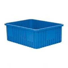 Quantum Storage - 100 Lb Load Capacity Blue Polypropylene Dividable Container - Stacking, 22-1/2" Long x 17-1/2" Wide x 8" High - All Tool & Supply