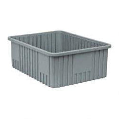 Quantum Storage - 100 Lb Load Capacity Gray Polypropylene Dividable Container - Stacking, 22-1/2" Long x 17-1/2" Wide x 8" High - All Tool & Supply