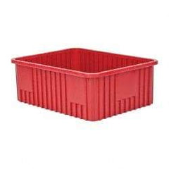 Quantum Storage - 100 Lb Load Capacity Red Polypropylene Dividable Container - Stacking, 22-1/2" Long x 17-1/2" Wide x 8" High - All Tool & Supply