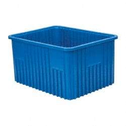 Quantum Storage - 100 Lb Load Capacity Blue Polypropylene Dividable Container - Stacking, 22-1/2" Long x 17-1/2" Wide x 12" High - All Tool & Supply