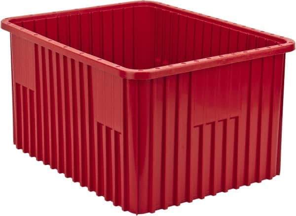 Quantum Storage - 100 Lb Load Capacity Red Polypropylene Dividable Container - Stacking, 22-1/2" Long x 17-1/2" Wide x 12" High - All Tool & Supply