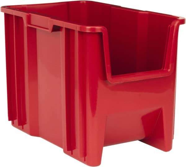 Quantum Storage - 75 Lb. Load Capacity, 17-1/2" Deep, Red Polyethylene Hopper Stacking Bin - 12-1/2" High x 10-7/8" Wide x 17-1/2" Long - All Tool & Supply