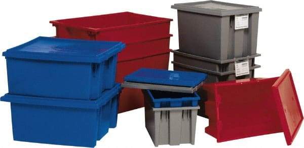 Quantum Storage - 75 Lb Load Capacity Red Polyethylene Tote Container - Stacking, Nesting, 19-1/2" Long x 15-1/2" Wide x 13" High - All Tool & Supply