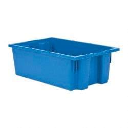 Quantum Storage - 75 Lb Load Capacity Blue Polyethylene Tote Container - Stacking, Nesting, 18" Long x 11" Wide x 6" High - All Tool & Supply