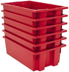 Quantum Storage - 75 Lb Load Capacity Red Polyethylene Tote Container - Stacking, Nesting, 18" Long x 11" Wide x 6" High - All Tool & Supply