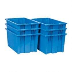 Quantum Storage - 75 Lb Load Capacity Blue Polyethylene Tote Container - Stacking, Nesting, 18" Long x 11" Wide x 9" High - All Tool & Supply