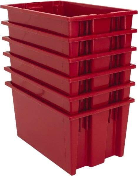 Quantum Storage - 75 Lb Load Capacity Red Polyethylene Tote Container - Stacking, Nesting, 18" Long x 11" Wide x 9" High - All Tool & Supply