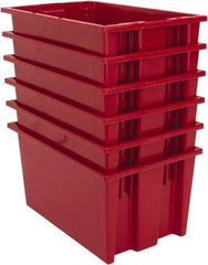 Quantum Storage - 75 Lb Load Capacity Red Polyethylene Tote Container - Stacking, Nesting, 18" Long x 11" Wide x 9" High - All Tool & Supply