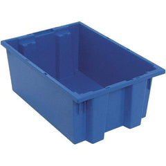 Quantum Storage - 75 Lb Load Capacity Blue Polyethylene Tote Container - Stacking, Nesting, 19-1/2" Long x 13-1/2" Wide x 8" High - All Tool & Supply