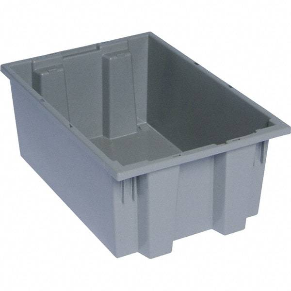 Quantum Storage - 75 Lb Load Capacity Gray Polyethylene Tote Container - Stacking, Nesting, 19-1/2" Long x 13-1/2" Wide x 8" High - All Tool & Supply