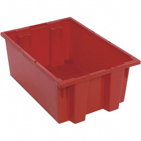 Quantum Storage - 75 Lb Load Capacity Red Polyethylene Tote Container - Stacking, Nesting, 19-1/2" Long x 13-1/2" Wide x 8" High - All Tool & Supply