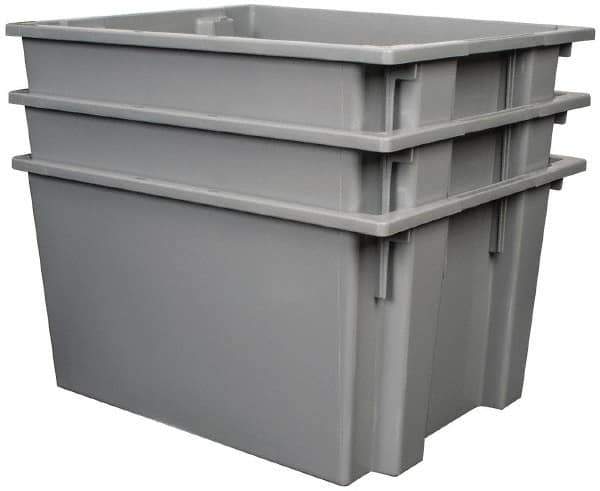 Quantum Storage - 100 Lb Load Capacity Gray Polyethylene Tote Container - Stacking, Nesting, 23-1/2" Long x 19-1/2" Wide x 13" High - All Tool & Supply