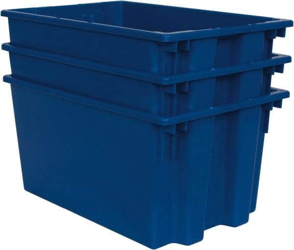 Quantum Storage - 100 Lb Load Capacity Blue Polyethylene Tote Container - Stacking, Nesting, 23-1/2" Long x 15-1/2" Wide x 12" High - All Tool & Supply