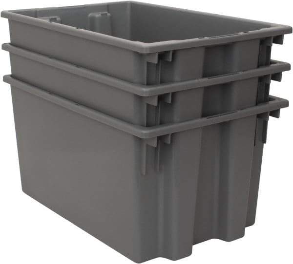 Quantum Storage - 100 Lb Load Capacity Gray Polyethylene Tote Container - Stacking, Nesting, 23-1/2" Long x 15-1/2" Wide x 12" High - All Tool & Supply