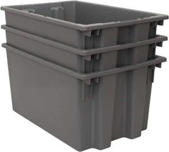 Quantum Storage - 100 Lb Load Capacity Gray Polyethylene Tote Container - Stacking, Nesting, 23-1/2" Long x 15-1/2" Wide x 12" High - All Tool & Supply