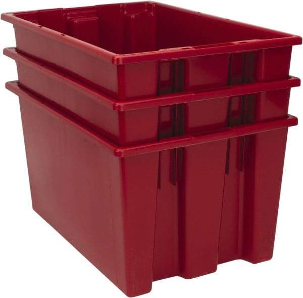 Quantum Storage - 100 Lb Load Capacity Red Polyethylene Tote Container - Stacking, Nesting, 23-1/2" Long x 15-1/2" Wide x 12" High - All Tool & Supply