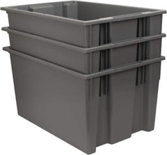 Quantum Storage - 100 Lb Load Capacity Gray Polyethylene Tote Container - Stacking, Nesting, 29-1/2" Long x 19-1/2" Wide x 15" High - All Tool & Supply