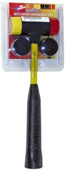 NUPLA - 1 Lb Head 1-1/2" Face Nylon Soft Face Hammer - 12-1/4" OAL, Fiberglass Handle - All Tool & Supply