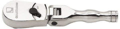 GearWrench - 3/8" Drive Pear Head Stubby Ratchet - Chrome Finish, 6-3/4" OAL, 60 Gear Teeth, Full Polished Handle, Flex Head - All Tool & Supply