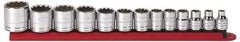 GearWrench - 13 Piece 3/8" Drive Socket Set - 12 Points, 1/4" to 1" Range, Inch Measurement Standard - All Tool & Supply