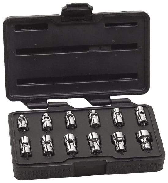 GearWrench - 12 Piece 1/4" Drive Standard Socket Set - 6 Points, 5 to 15mm, Metric Measurement Standard - All Tool & Supply