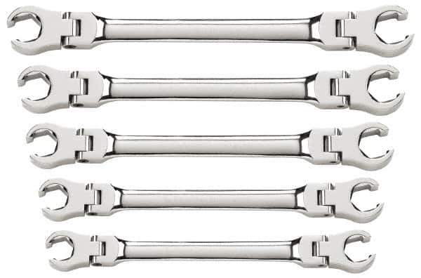 GearWrench - 5 Piece, 1/4" x 5/16" to 3/4" x 7/8", 6 Point Flare Nut Wrench Set - Inch Measurement Standard, Full Polish Finish - All Tool & Supply