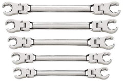 GearWrench - 5 Piece, 1/4" x 5/16" to 3/4" x 7/8", 6 Point Flare Nut Wrench Set - Inch Measurement Standard, Full Polish Finish - All Tool & Supply