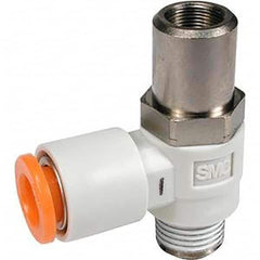 SMC PNEUMATICS - Speed & Flow Control Valves Valve Type: Flow Control Elbow Male Thread Size: 1/8 NPT - All Tool & Supply