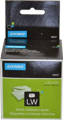 Dymo - 3-1/2" Long, White Die Cut Paper with Semi Perm. Adhesive Shipping Label - For DYMO LabelWriter Printers - All Tool & Supply