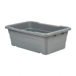 Quantum Storage - 100 Lb Load Capacity Gray Polypropylene Cross-Stack Container - Stacking, 25.1" Long x 16" Wide x 8-1/2" High - All Tool & Supply