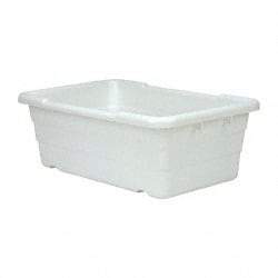 Quantum Storage - 100 Lb Load Capacity White Polypropylene Cross-Stack Container - Stacking, 25.1" Long x 16" Wide x 8-1/2" High - All Tool & Supply