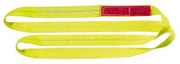 Lift-All - 18' Long x 2" Wide, 12,200 Lb Vertical Capacity, 2 Ply, Polyester Web Sling - 9,800 Lb Choker Capacity, Yellow - All Tool & Supply