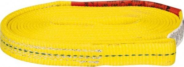 Lift-All - 10' Long x 1" Wide, 3,200 Lb Vertical Capacity, 1 Ply, Polyester Web Sling - 2,500 Lb Choker Capacity, Yellow - All Tool & Supply