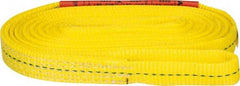 Lift-All - 12' Long x 1" Wide, 3,200 Lb Vertical Capacity, 1 Ply, Polyester Web Sling - 2,500 Lb Choker Capacity, Yellow - All Tool & Supply