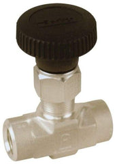 Parker - 5,000 Max psi, 1/8" Pipe, 316 Grade Stainless Steel, Inline Instrumentation Needle Valve - FNPT x FNPT End Connections - All Tool & Supply