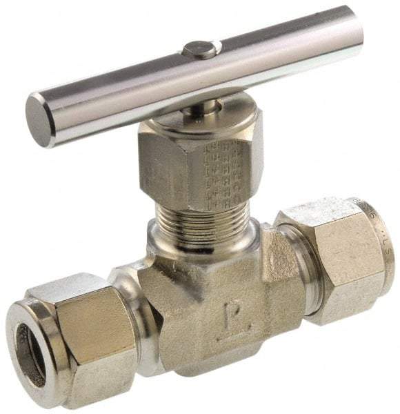 Parker - 5,000 Max psi, 1/2" Pipe, 316 Grade Stainless Steel, Inline Instrumentation Needle Valve - All Tool & Supply