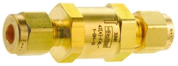 Parker - 3,000 Max psi, 1/8" Pipe, Brass Instrumentation Filter - Micro Rating 1, Viton Seal - All Tool & Supply