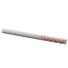 Accupro - 1/8", 4 Flute, Single End, Solid Carbide, 0.015" Corner Radius End Mill - 1-1/2" OAL, 40° Helix, Right Hand Flute, 1/2" LOC, Right Hand Cut - All Tool & Supply