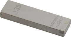 Mitutoyo - 0.135" Rectangular Steel Gage Block - Accuracy Grade 0, Includes Certificate of Inspection - All Tool & Supply