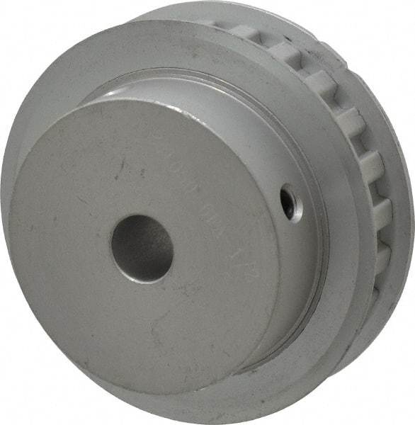 Power Drive - 24 Tooth, 1/2" Inside x 2.835" Outside Diam, Hub & Flange Timing Belt Pulley - 1/2" Belt Width, 2.865" Pitch Diam, 3/4" Face Width, Aluminum - All Tool & Supply